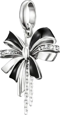 Zdjęcie produktu dla Thomas Sabo Charm-Anhänger Schleife schwarz Connect Silber