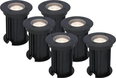 Image de HOFTRONIC - Spot LED au sol 4W GU10 345lm 4000K Dimmable Noir IP67 6 pièces