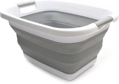 Produktbild von Faltbarer Wäschekorb und Aufbewahrungsbox 25 Liter - Grau