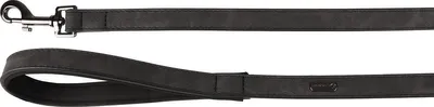 Image de Laisse Flamingo Delu noire, dimensions : 130 cm / 15 mm