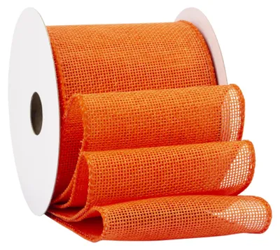 Productafbeelding van Solidchoice - Oranje Burlap Lint met Draad 75mm voor Cadeauverpakking en Bloemstukken