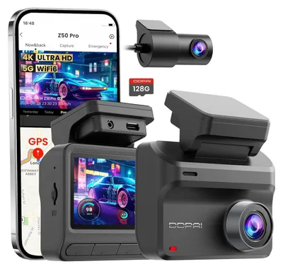 Immagine prodotto di DDPAI Dashcam 4K + 1080P con GPS e 128 GB