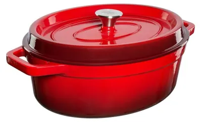 Productafbeelding van Ovale emaille gietijzeren ovenschotel, 5,6 liter, rood