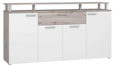 Kommode 60x90x169,3 cm, 4 Türen, 1 Schublade, Holz, matt