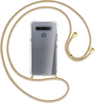 Produktbild von Handykette Backcover-Schutzhülle mit Band (Metall goldfarben) für LG K61 LM-Q630 - caramel