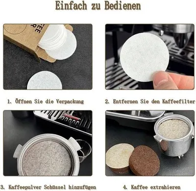 Obrázok produktu pre 400 ks filtračného papiera na espresso 58 mm – náhradné filtre, okrúhly biely papier pre 58 mm portafiltry