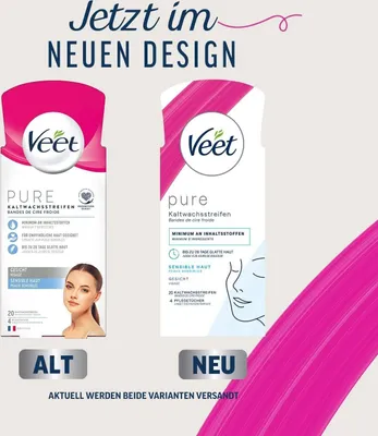 Zdjęcie produktu dla Veet plastry z zimnym woskiem do skóry wrażliwej twarzy 20 szt