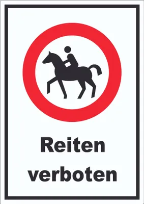 Produktbild von Reiten verboten Aufkleber A9 (37x52mm)