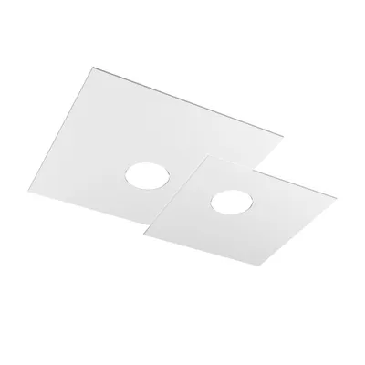 Zdjęcie produktu dla Lampa sufitowa kwadratowa Toplight 2-punktowa Plate z gniazdem GX53, biała struktura, nowoczesny design 50x35x3cm