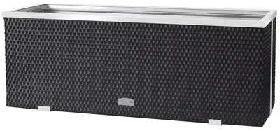 Obrázok produktu pre Ratanový kvetináč obdĺžnikový antracit 108 x 39 x 43 cm