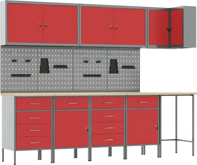 Produktbild von Werkzeugschrank-Set 6 pcs Schwarz Pulverbeschichteter Stahl
