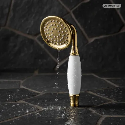 Produktbild von PaulGurkes Retro Handbrause Messing poliert (gold) Brause