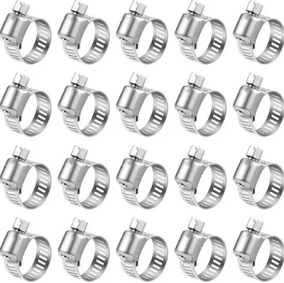 Zdjęcie produktu dla Zestaw zacisków rurowych ze stali nierdzewnej 13–19 mm, 100 sztuk