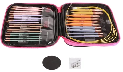 Productafbeelding van Set van 13 paar verwisselbare breinaalden, geschikt voor het maken van handwerkprojecten. Inclusief opbergkoffer. Maten: 2,75 - 10 mm