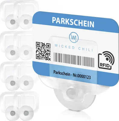 Image de Wicked Chili Set de 8 supports de carte de stationnement pour voiture Pare-brise avec ventouse de 30mm, support de carte, support de ticket de stationnement, support de carte, support de vitre de voiture ( Germany) transparent, 8x