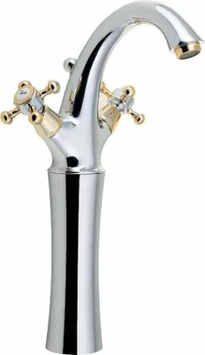Produktbild von Sapho ANTEA Waschtischarmatur, hoch, mit Ablaufgarnitur, Höhe 300mm,Chrom/Gold