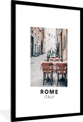 Produktbild von MuchoWow® Gerahmtes Poster Rom - Italien - Wein 60x90 cm - Poster mit Schwarzem Bilderrahmen Wandposter Rahmen Foto Bilder - Dekoration - Wandposter Wohnzimmer - Hochwertig