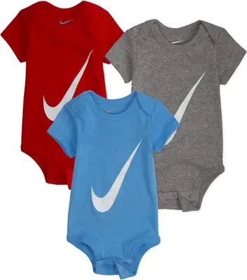 Image de Nike Enfants Body Manches Courtes Swoosh 3 Unités Multicolore 6-12 Months Multicolore 6-12 Months