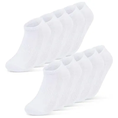 Produktbild von Sneaker Socken Herren Damen kurze Sportsocken Mesh - 16510 Weiß 39-42 10 Paar