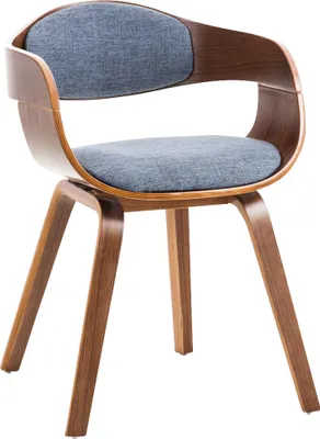 Produktbild von Besucherstuhl HLO-CP16 Stoff  walnuss/blau