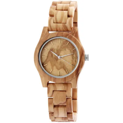 Produktbild von Excellanc Damen Uhr Holz Gliederarmband 1800156-001 Holzuhr hellbraun