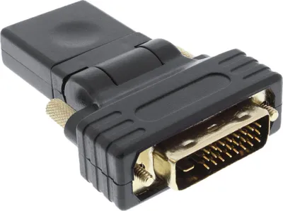 Immagine prodotto di InLine® 17660W Adattatore HDMI-DVI, da presa HDMI a spina DVI, angolo flessibile, contatti e, compatibile 4K2K