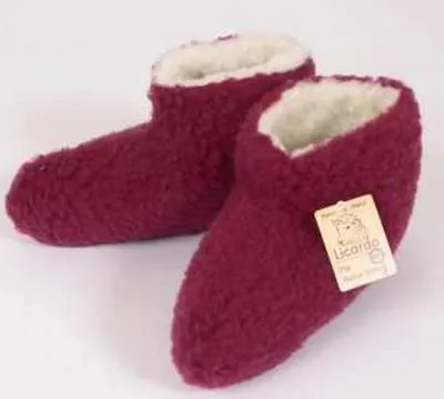Produktbild von Bettschuhe Bettsocken Wolle bordeaux bordeaux