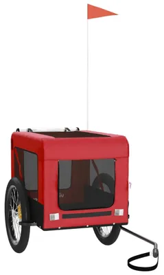 Immagine prodotto di vidaXL Cani da Rimorchio per Biciclette Tessuto Oxford Rosso e Nero & Ferro