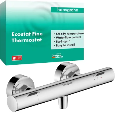 Aufbau-Duschthermostat Ecostat Fine, Chrom, mit EcoStop+ und SafetyStop