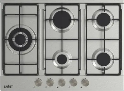 Immagine prodotto di Piano Cottura gas 5 fuochi 70 cm acciaio inox Samet Ercole2
