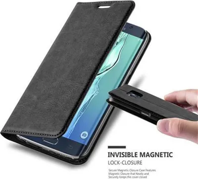 Obrázok produktu pre Cadorabo puzdro pre Samsung Galaxy S6 EDGE ochranný kryt v čiernej farbe puzdro na mobilný telefón kryt magnetické zatváranie