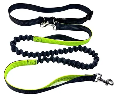 Produktbild von Grau Freihändige Hundeleine mit Verstellbarem Hüftgurt und Dehnbarer Bungee-Leine, Jogging Hundeleine mit Reflektierenden Nähten