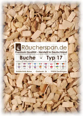 Produktbild von Räucherchips von räucherspan.de - jetzt auch bei Kaufland - für Räucherbox, Gasgrill - Buche Typ 17, 1kg