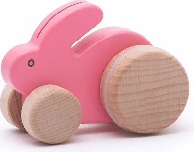 Obrázek produktu pro Bajo Malý růžový dřevěný králíček do ruky
