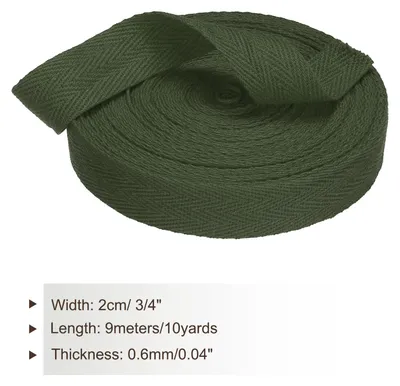 Produktbild von Baumwollband Baumwolle Gurtband 20mm x 9m, Schr?gband Baumwoll Nahtband K?perband Saumband Einfassband Stoffband Webband zum N?hen fš¹r DIY Basteln Stricken Verpackungen, Armeegrš¹n