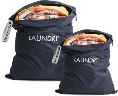 Produktbild von Wäschesack, 2 Pack wasserdichte Reisewäschebeutel mit Reißverschluss