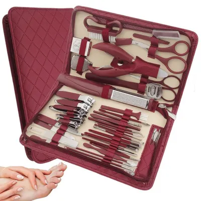Image de Kit de manucure et pédicure 42 pièces : pince à épiler, lime, ciseaux à ongles, pince à ongles, cuticules