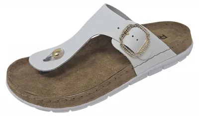 Produktbild von Rohde Damen Pantolette Zehentrenner mit Strass und Memoryfußbett Rodigo-D 5894, Größe:40 EU, Farbe:Weiß