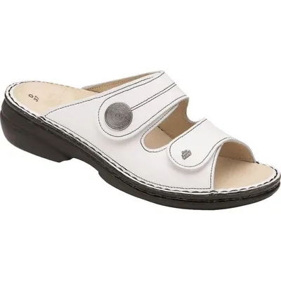 Obrázek produktu pro Dámské nazouváky Finn Comfort Sansibar, bílé, kůže, NOVINKA - Dámské nazouváky / nazouváky, bílé