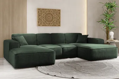 A U-shaped sectional sofa in a living room setting.