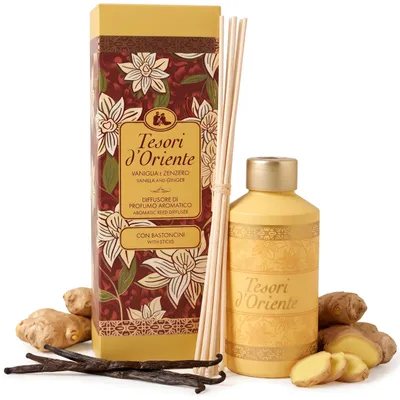Produktbild von Tesori d’Oriente Vaniglia e Zenzero Duftstäbchen mit Vanille- und Ingwerduft, 200 ml