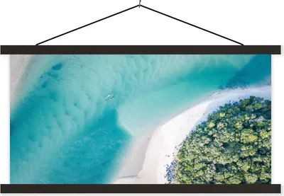 Produktbild von MuchoWow® Textilposter Meer - Sonne - Australien 150x75 cm mit schwarzem Rahmen - Posterleiste