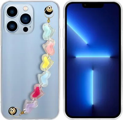 Immagine prodotto di Cadorabo custodia per Apple iPhone 13 PRO custodia protettiva in custodia trasparente per telefono cellulare TPU custodia cover catena da polso