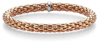 Produktbild von Lotus-Armband Armreif Armschmuck elastisch 6mm 585 Gold Rotgold für Damen