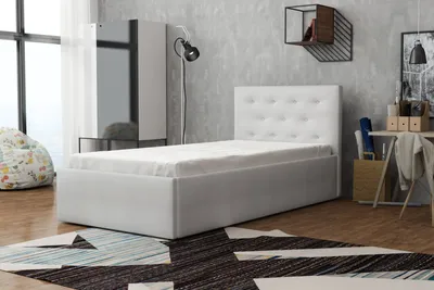 Produktbild von Polsterbett Star 80x180 mit Matratze (Weiß)