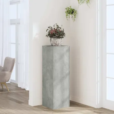 Produktbild von "2026 Promotion" Pflanzenständer - Hochbeet - Betongrau 33x33x100 cm - Holzwerkstoff - Beete CC31189