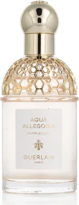 A product shot of a bottle of Guerlain Aqua Allegoria Pamplelune perfume.
