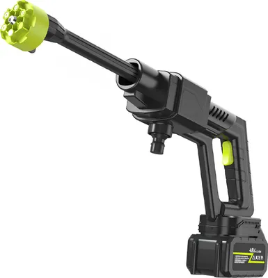 Produktbild von Schnurloser Hochdruckreiniger 300W Handheld High Power Car Cleaner 6-in-1 Nozzle mit 2 wiederaufladbaren Batterien für Fahrzeug Boden Wand Zaun Reinigung Garten Bewässerung Kommt mit 5m Rohr EU Stecker