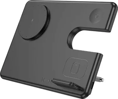 Produktbild von HOCO 3-in-1 induktives Ladegert kompatibel mit Apple Watch 15W CQ1 schwarz
