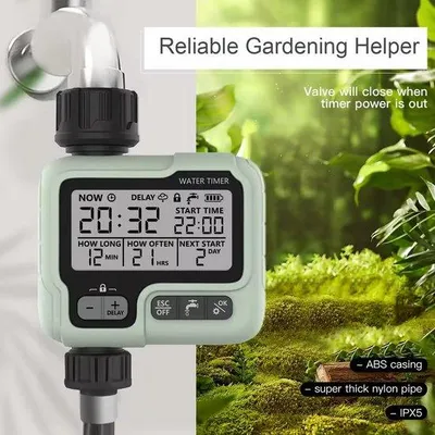 Immagine prodotto di Contatore dell'acqua automatico - Sistema di controllo digitale degli irrigatori da giardino - A basso consumo energetico - Tipo B